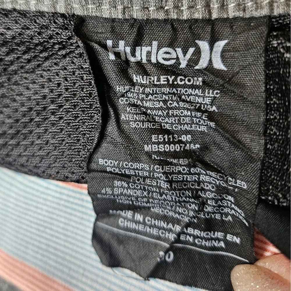 Hurley Mens Boardshorts Size 30 Patriotic Stripe 7 In Inseam Surf Beach Swim - Picture 3 of 7